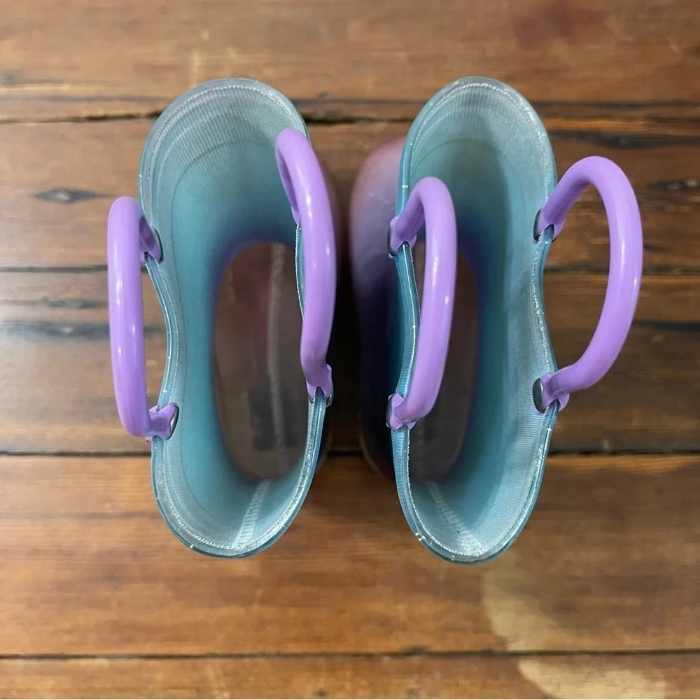 Kids Glittery Ombre Rain Boots